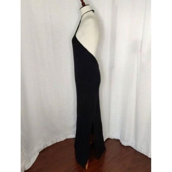 Free People Beach Dress L Black Kristy Halter Knit Sweater Midi Dress Revolve - Picture 8 of 15